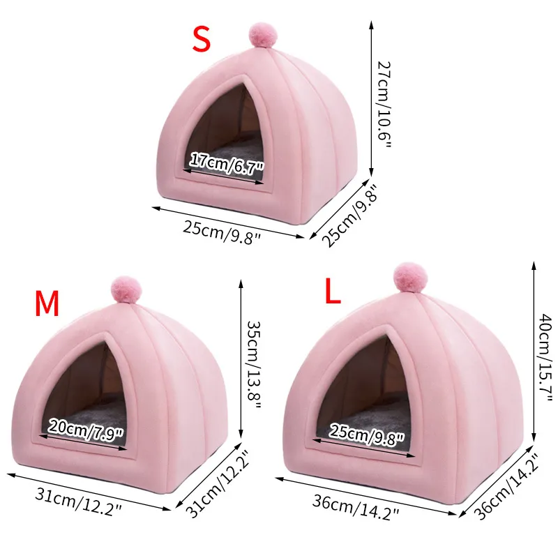 Tenda animali domestici Piega cuccioli Casa dormire calda Tenda nidi Pet Sleeping Pad Letti cani Canile gatti Tappetini animali domestici medi LJ201203