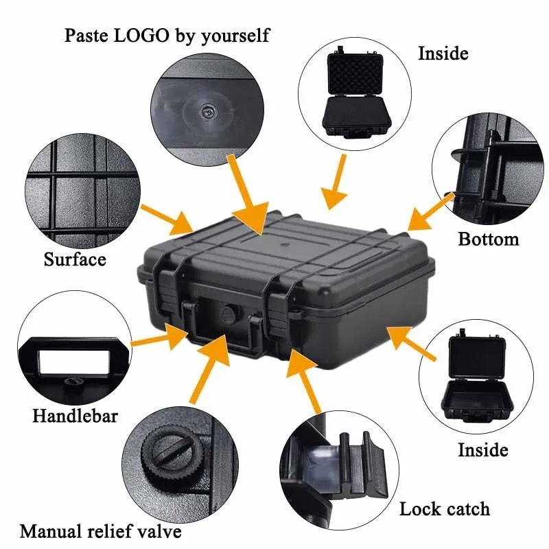 Противоударный сейф для камеры, герметичные водонепроницаемые жесткие коробки из АБС-пластика, чехол для оборудования с пеной, ящик для инструментов для автомобиля, ударопрочный чемодан C252B