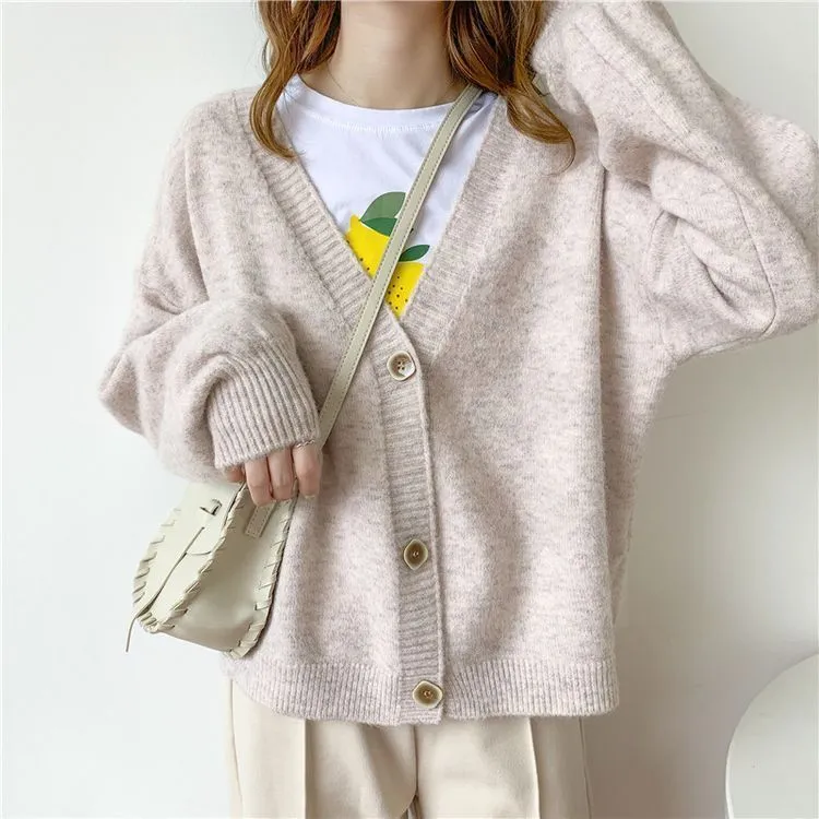 HSA Autumn Winter Winter Women Sweater Cardigans Oversize V Neck Knit Cardigans Girls Getarwar Korean Chic Tops Suete Mujer Poncho 200924