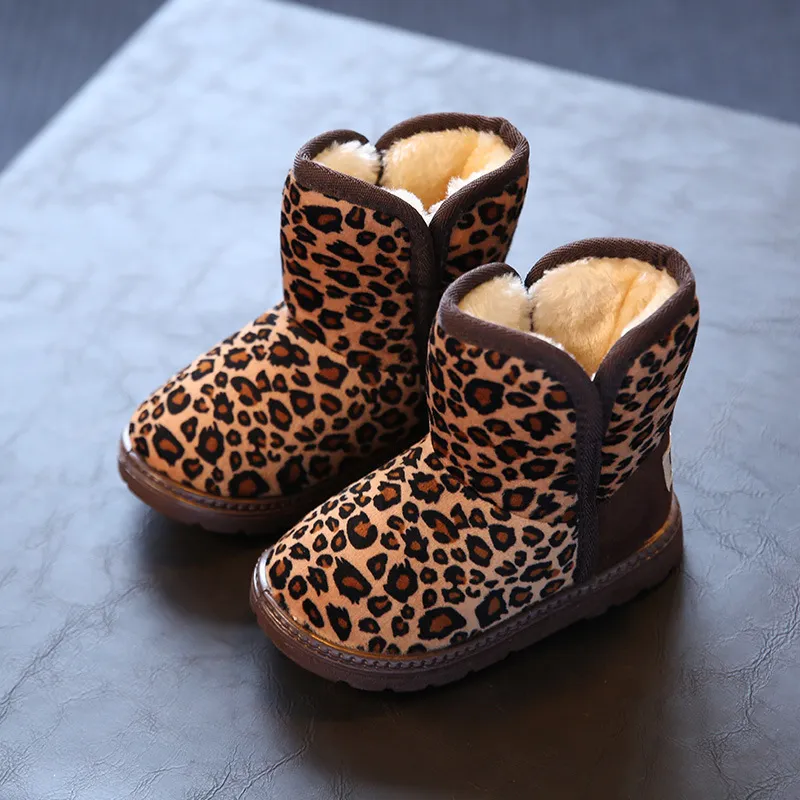 Fashion Boots Children Kids Baby Girls Boys Leopard Winter Warm Short Boots Casual Shoes Children's Shoes Drop LJ201201