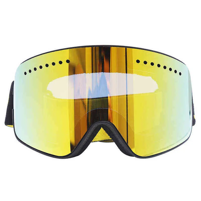Магнитные лыжные очки Зимние зимние виды спорта Сноубордические очки Защита от запотевания УФ-защита Снегоход Сферическая езда Катание на лыжах Очки Маска 220110