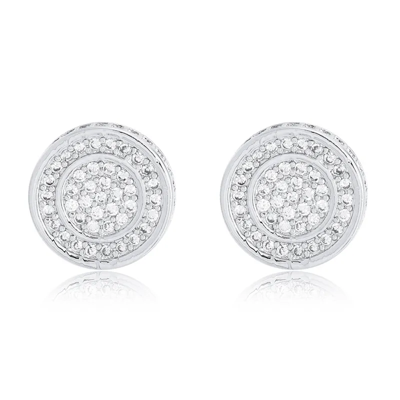 Unisex Mannen Vrouwen Oorbellen Studs Geel Wit Vergulde Fonkelende CZ Gesimuleerde Diamanten Oorbellen Voor Mannen Vrouwen Leuk Gift284u