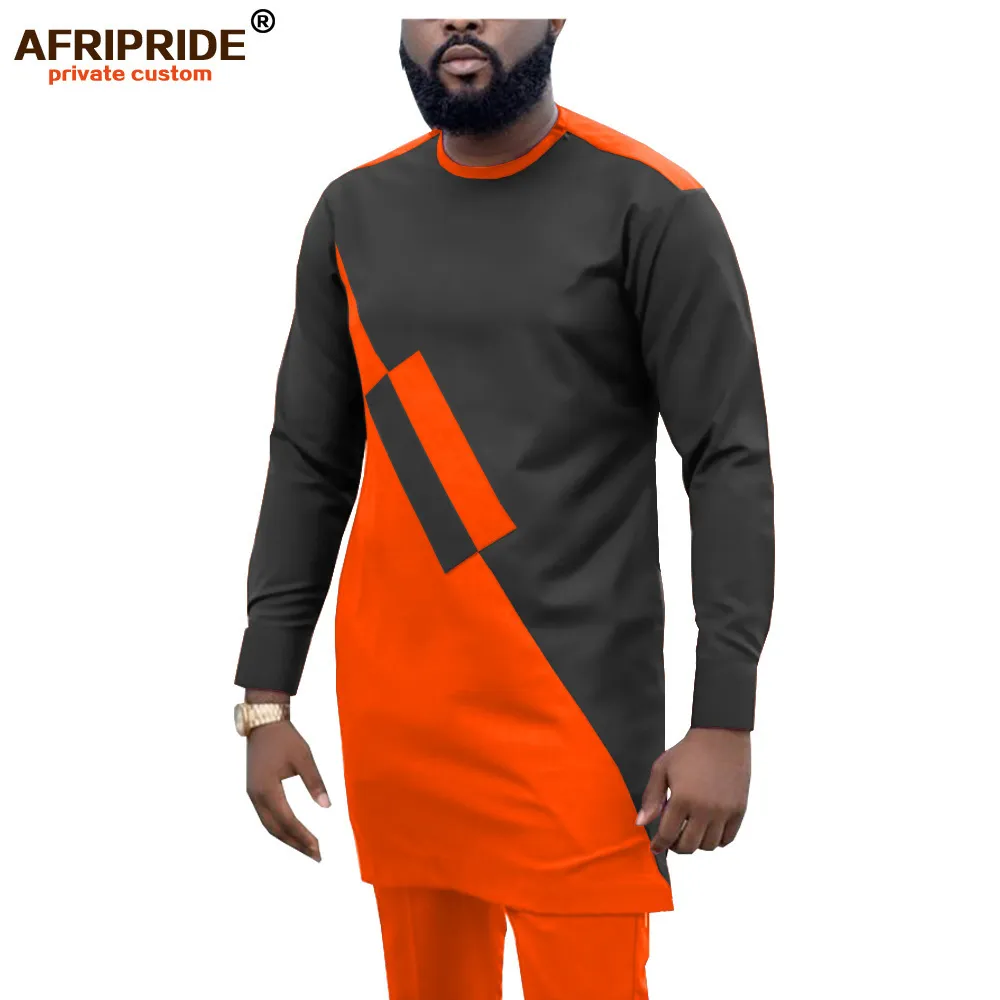Dashiki män Tracksuit 2 stycke afrikanska skjortor och ankara byxor passar plus storlek outwear kläder slitage afripride A1916057 201204