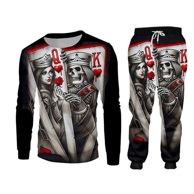 UJWI New Zip Hoodies Man sweatsuit Print Skull Poker Q K Casual Big Size Costume Male Zipper Coat Winter Fashion Hoody LJ201125