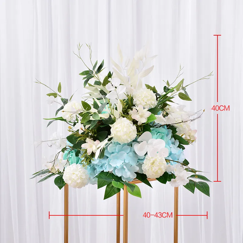 40 cm de pavão folhas peony hidrangea bola de flor artificial Bouquet Dedor Party Beddrop Guide da mesa da mesa t20211n