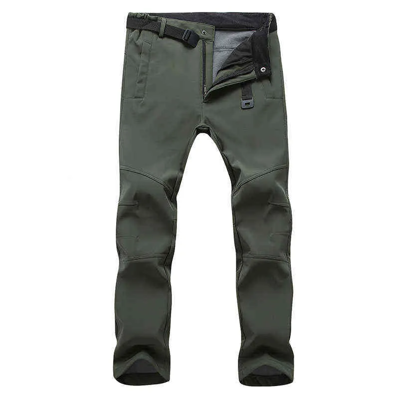 Heren Winter Dikke Warme Fleece Haaienhuid Broek Casual Tactische Militaire Broek Mannelijke Stretch Waterdicht Uitloper Joggingbroek 220118