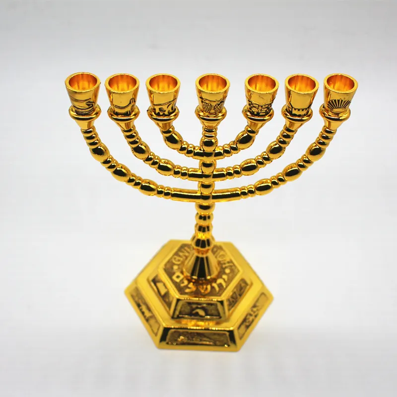 JE Menorah Candle-Houders Religies Candelabra Hanukkah Candlesticks 7 Branch Candle Holder LJ201018