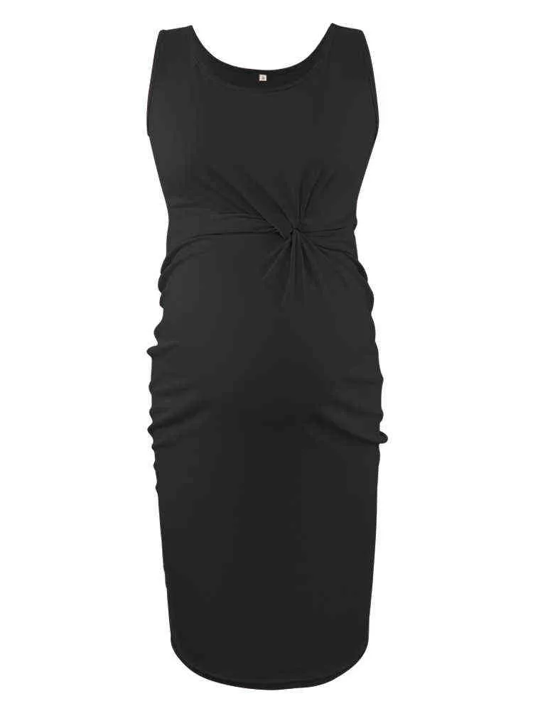 Damska damska sukienka z czołgiem bez rękawów talii sukienki ciążowe bodycon do codziennego noszenia baby shower vêtement femme g220309