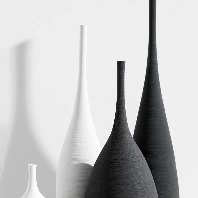 Jingdezhen – Vase Zen d'art moderne minimaliste fait à la main, ornements en céramique, modèle de salon, décoration de la maison T2006246432265