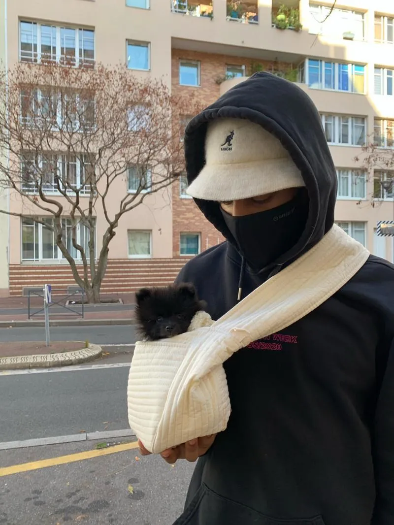 Bolsa de transporte para cães de estimação artesanal, sem pingente, bolsa de viagem ao ar livre, de lona, bolsa de ombro único, estilingue, bolsa de viagem confortável, bolsa de ombro bre214s