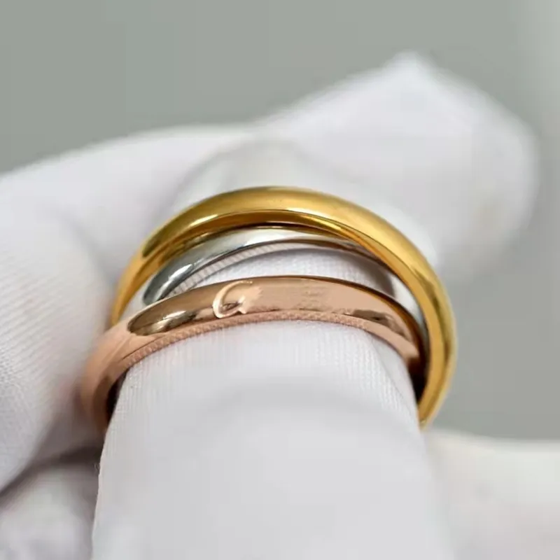 Moda 3 w 1 Pierścień projektantów Wysokiej jakości 316L Pierścienie ze stali nierdzewnej biżuterii dla mężczyzn i kobiet295z
