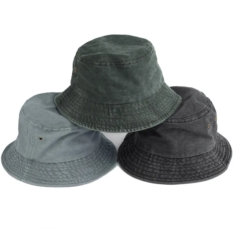 Chapéu balde de algodão aba curta simples preto cinza casual primavera outono mulher e homem na moda acessórios elegantes8461160