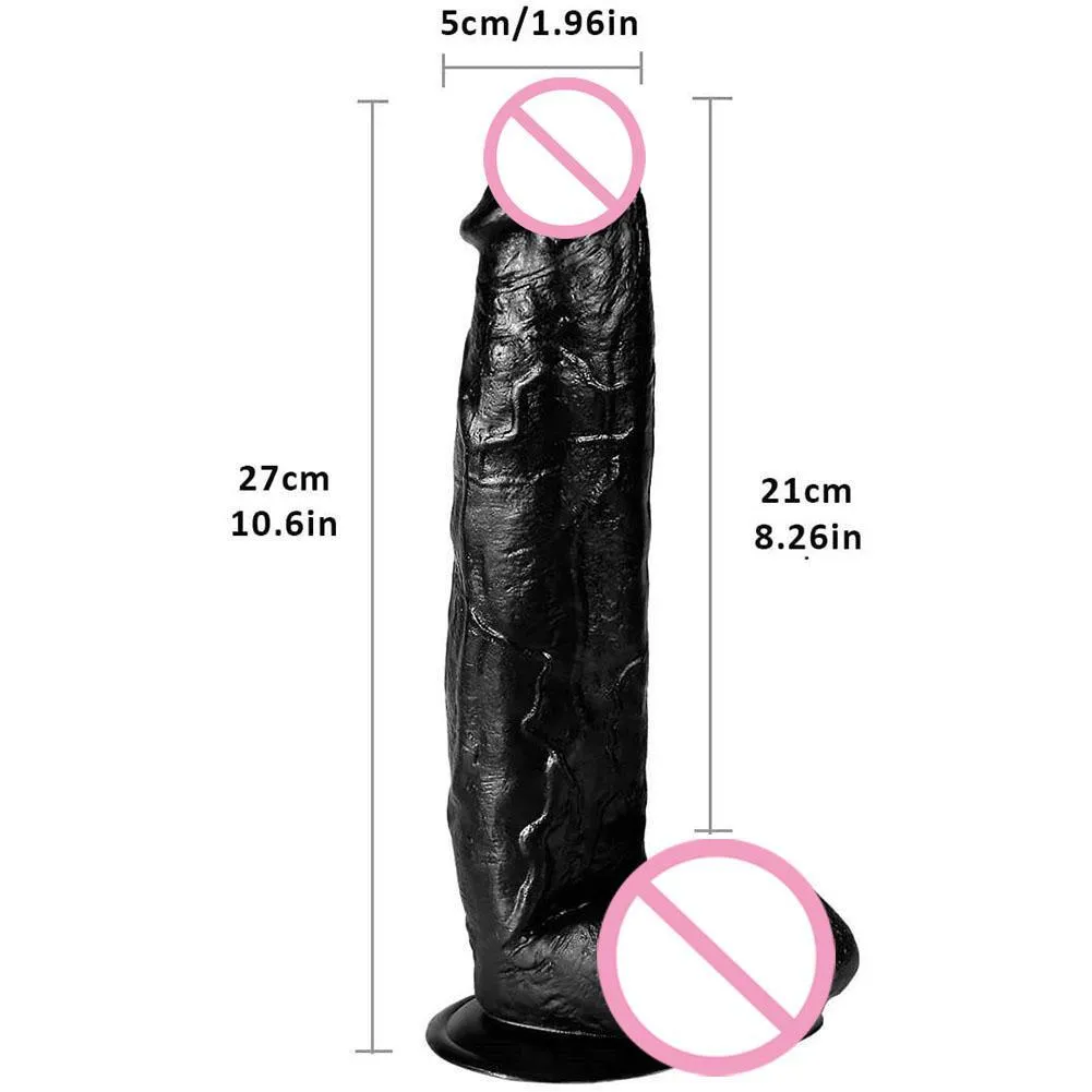 27cmの巨大なディルドスキンは、女性用の吸引カップセックストイを添えた現実的なディルドシリコン柔らかい液体シリカジェルペニスY24751098