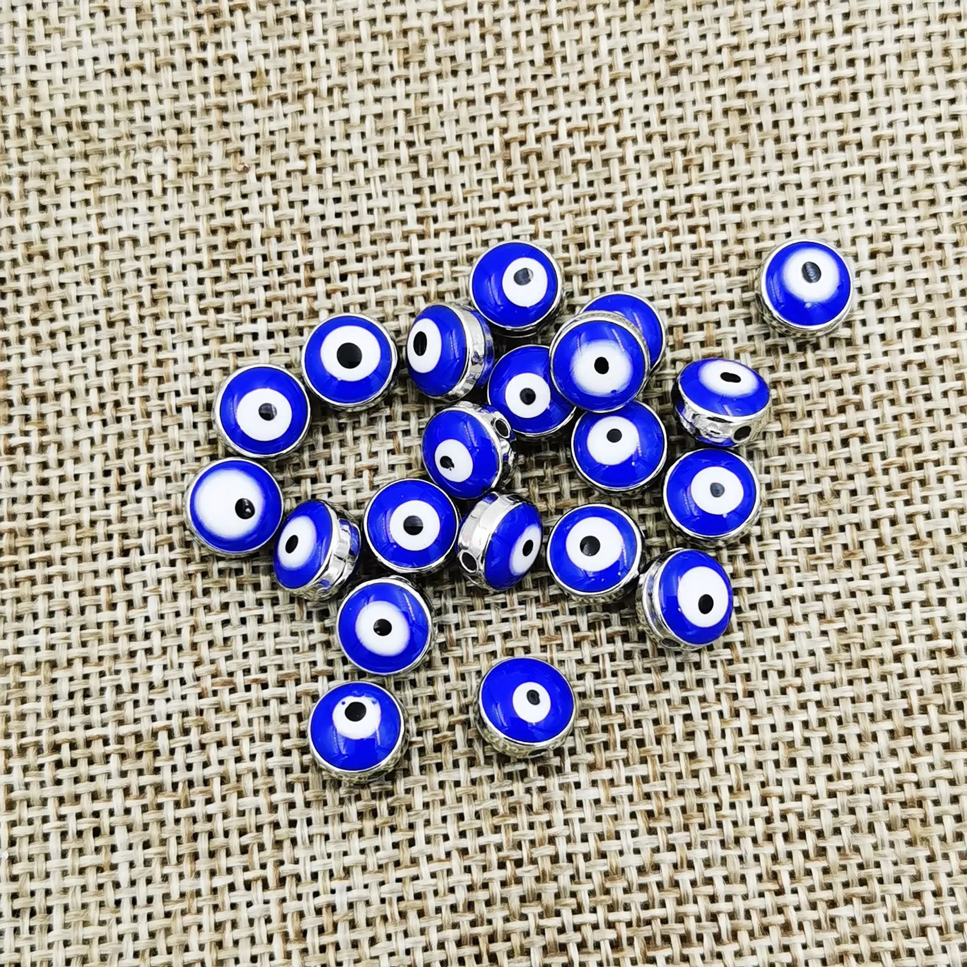 Olho turco magia 8mm encantos artesanais pulseira decoço brinco DIY acessórios Personalidade moda jóias multi-cor festival opcional artesanato presente