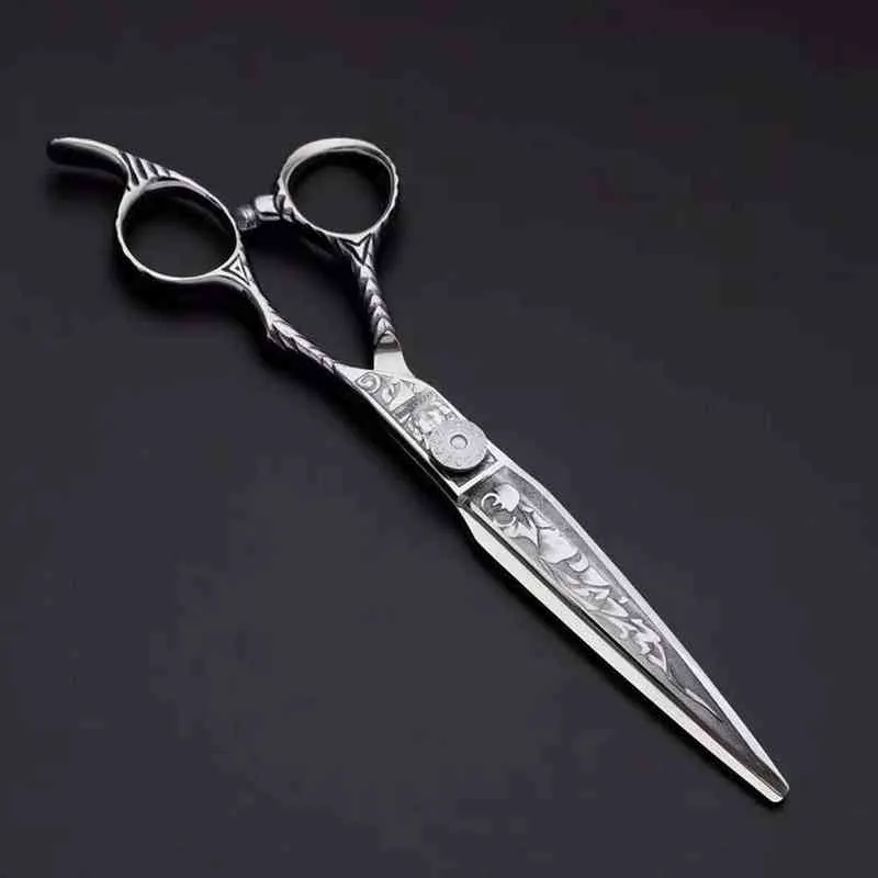 Fnlune 텅스텐 스틸 전문 전문 헤어 살롱 가위 컷 이발사 액세서리 이발 Shear Hairdressing 도구 220125