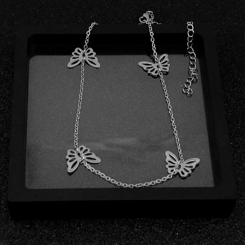 2020 Small Animal Butterfly Stars Chain Necklaces for Women Silver Color Clavicle Chain Necklaces Jewelry Accessories1265t