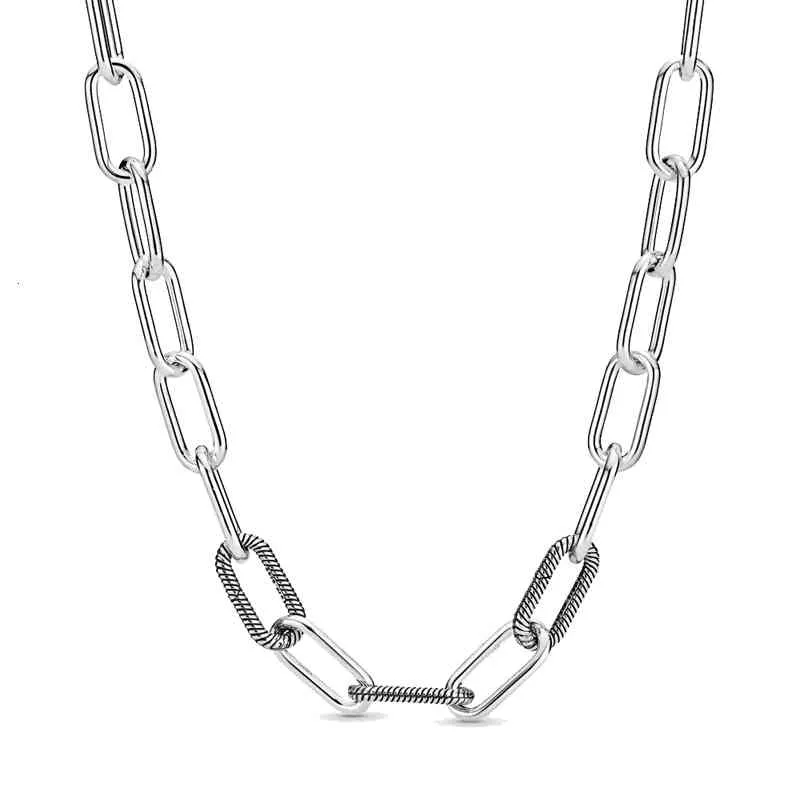Стерлингового серебра 925 пробы, массивная бусина с узлом бесконечности, скользящее ожерелье в виде змеиной цепи Pave Me Link для популярных очаровательных ювелирных изделий своими руками247o