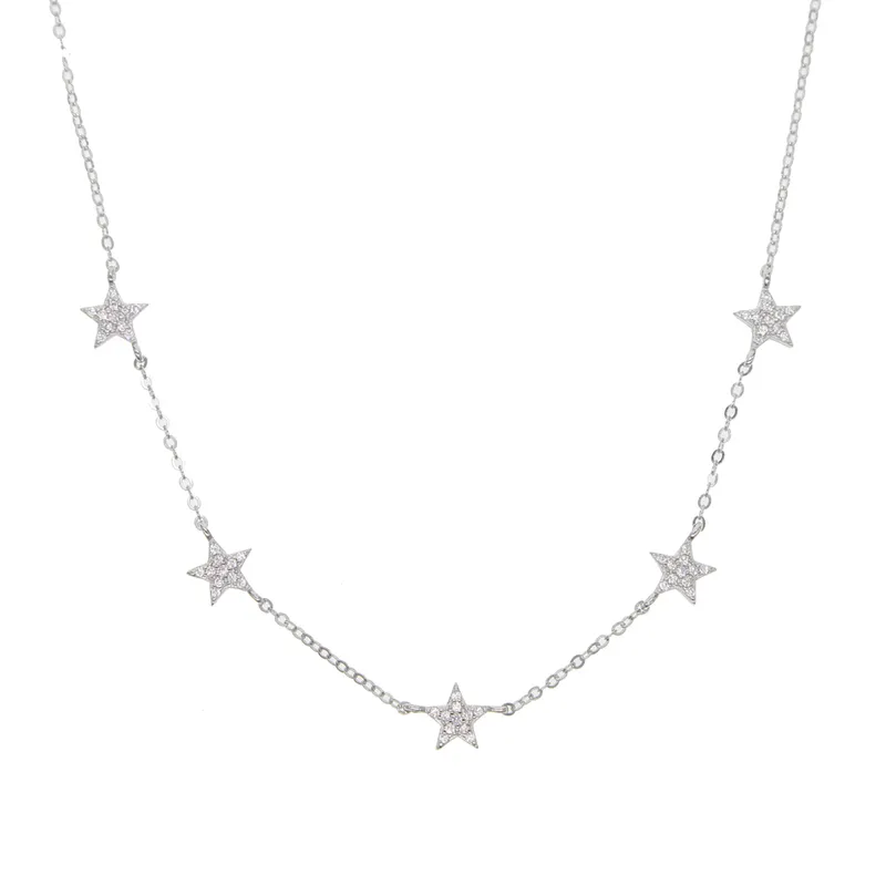 Regalo di Natale vermeil argento sterling 925 carino stella girocollo collane di fascino affascinanti gioielli da donna bella collana 220217