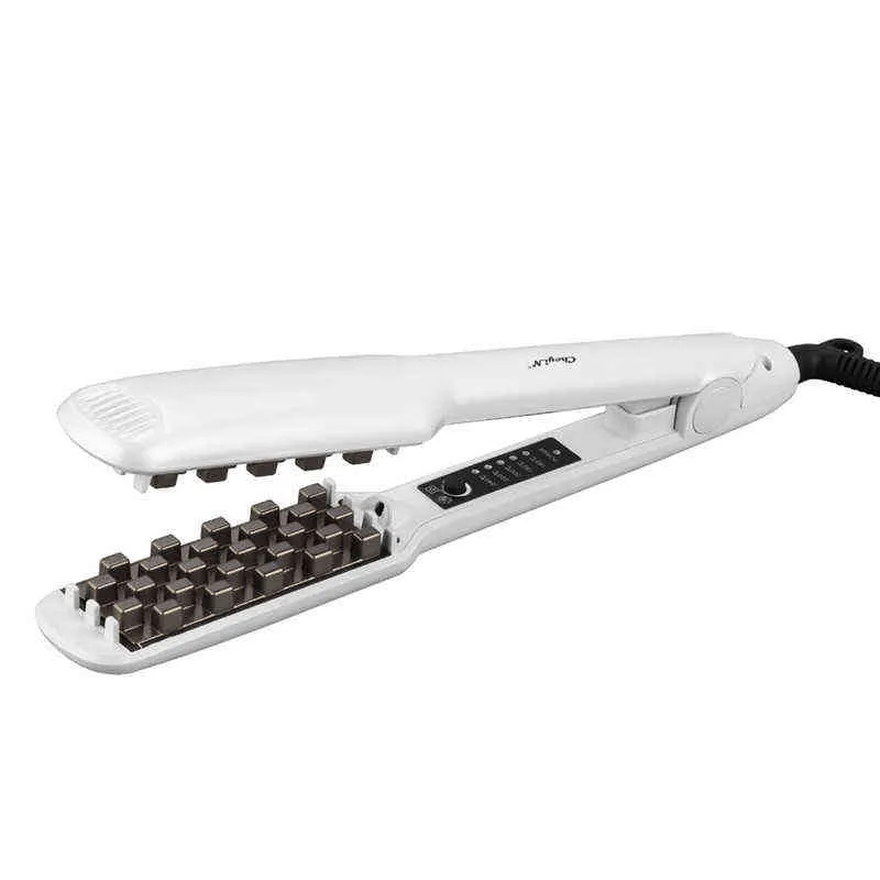 Hair volumizando ferro 2 em 1 alisador Curling Crimper Crimper Curler de corrugado Ferramenta de estilo 3D FLAFE 53 2201249358328