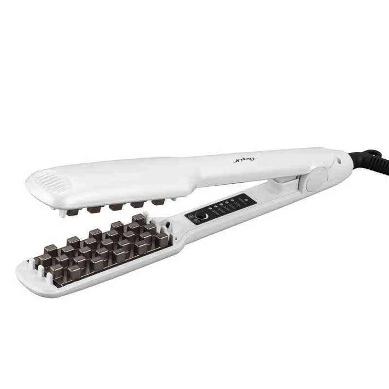 Hair Volumizing Iron 2 IN 1 Straightener Curling Ceramic Crimper Corrugated Curler Flat 3D Fluffy Styling Tool 53 2201247776244