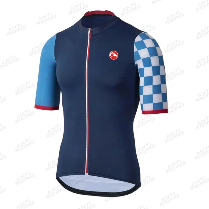 2021 Högkvalitativa män cyklingtröjor Korta ärmcykeltröjor MTB Bicycle Jeresy Cycling Clothing Wear Ropa Maillot Ciclismo 220217