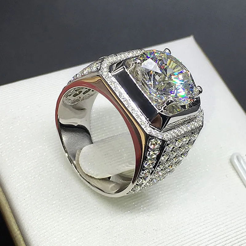 14K vitguld diamantring för män 3 karat diamant bague ädelsten anillos bague silver 925 smycken bijoux femme diamant ringar y1124