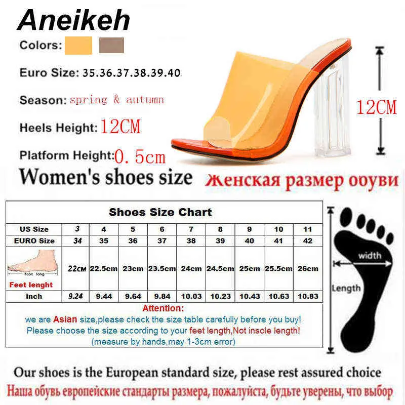 Sandalen Aneikeh Neue Frauen Sandalen PVC Gelee Kristall Ferse Transparent Sexy Helle High Heels Sommer Pumps Schuhe Größe 41 42 220121