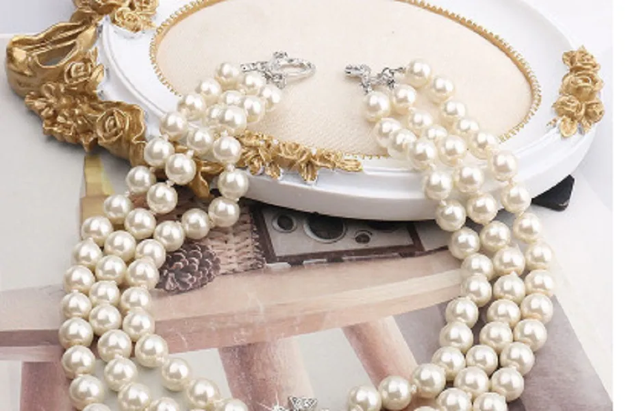 Mehrschichtperlenkette Halskette Strass Orbit Halskette Schlüsselbein Kette Halskette Barocke Perle Choker Halsketten Für Frauen Mädchen Geschenk Party