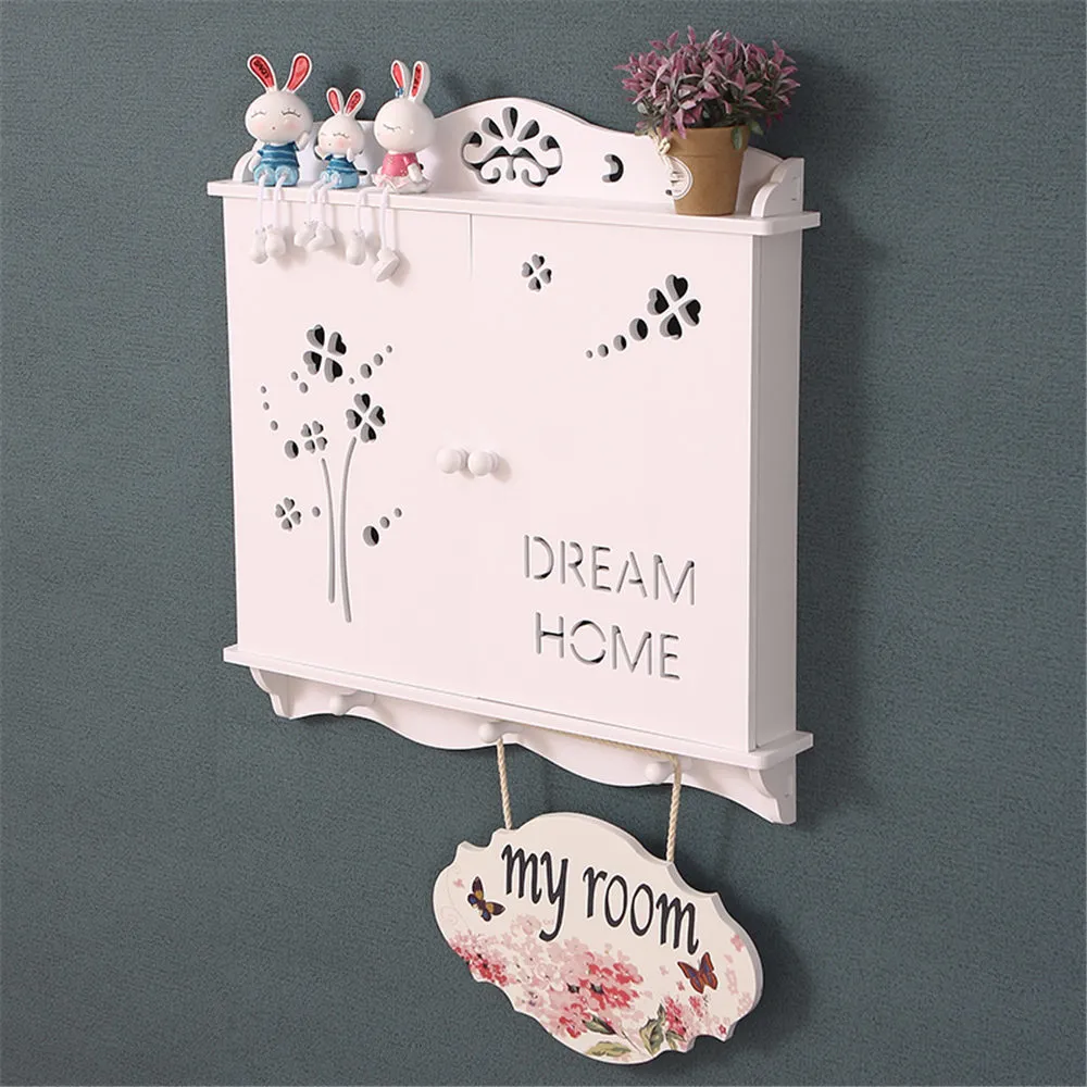Nordic Electric Meter Occlusion Box Simple Hollow Carved Wall Ornament Frame Home White PVC Board Distribution Box Y11163325774