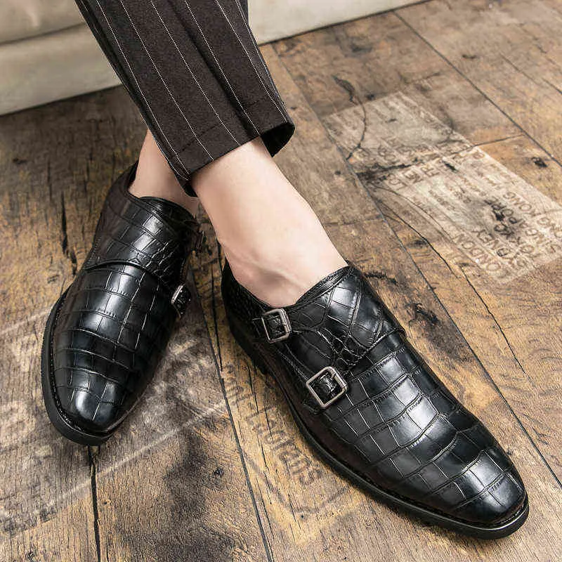 Jurk schoenen herfst en winter nieuwe stijl Britse zakelijke trend mannen casual mode monnik groot formaat 38-48 trendy yx059 220223