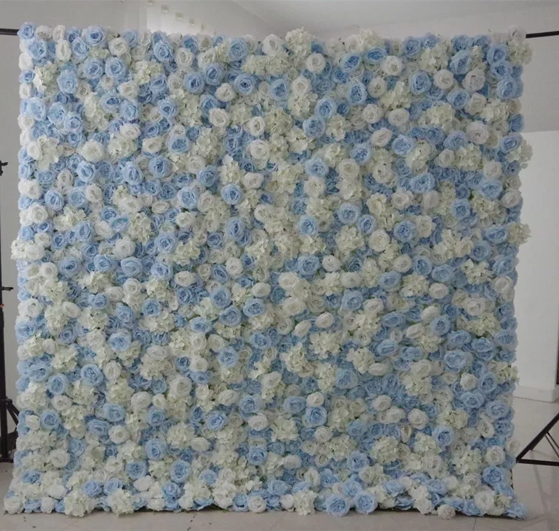 8x8ft أعلى جودة جدار 3D زهرة ثلاثية الأبعاد مصنوعة من القماش ملفوفة الزهور الاصطناعية ترتيب خلفية الزفاف Decoration288z