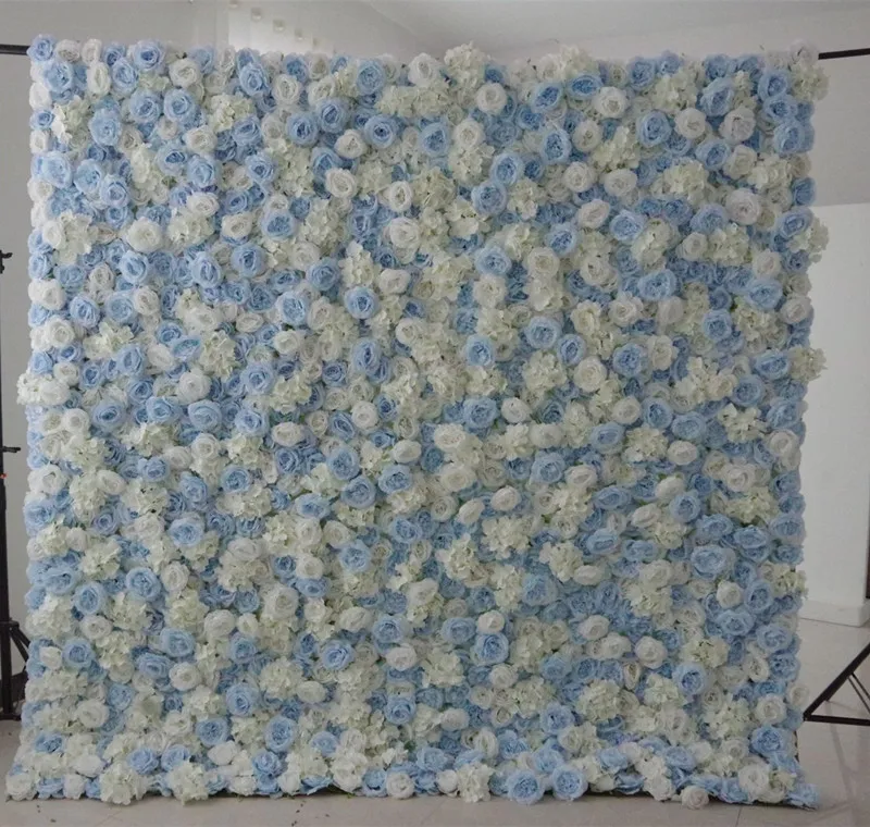 Mur de fleurs 3D créatif de qualité supérieure, 8x8 pieds, fait avec du tissu enroulé, arrangement de fleurs artificielles, décoration de fond de mariage, 288Z