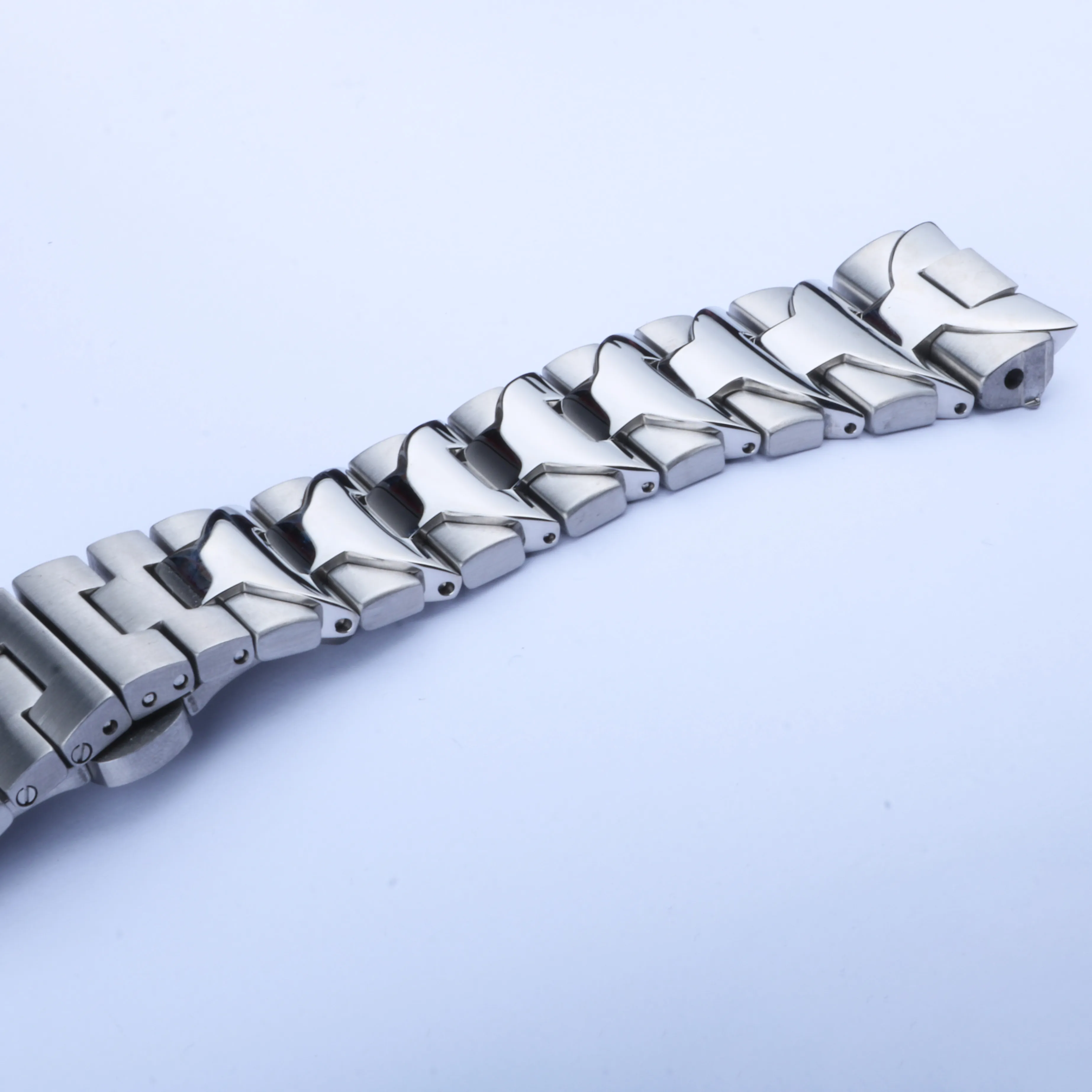 Bracelet de montre 24MM pour PANERAI LUMINOR Bracelet de montre lourd en acier inoxydable 316L Bracelet de remplacement argent Double fermoir poussoir 284F