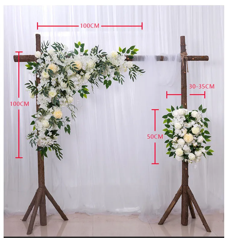 1 Zestaw 1 M Sztuczny Kwiat Ściany Wedding Arch Decor Tło Drogowe Przełom Kwiatowy Układ Centerpiece Kwiat Wiersz Pompom Piwonia Rose T200509