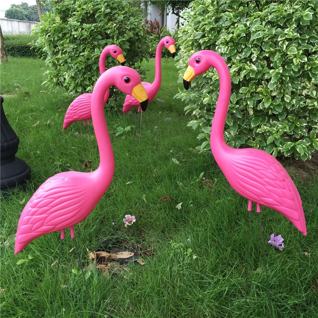 4 шт., реалистичный большой розовый фламинго, украшение для сада, газонное искусство, украшение для дома, ремесло T200117240u