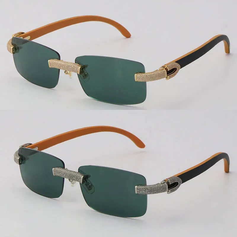 Nuovi occhiali da sole in legno a bordo di diamante a diamante micro-pavimenti.