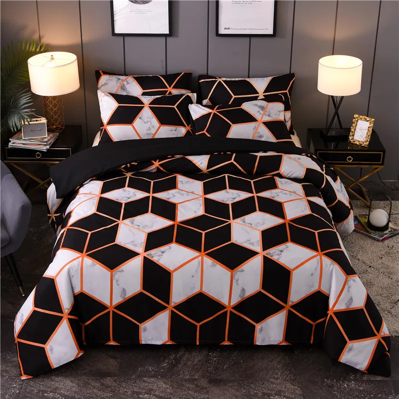 Set di biancheria da letto geometriche set di coperture copripiumino set di copertura trapunta in marmo GH01 T2004097918249