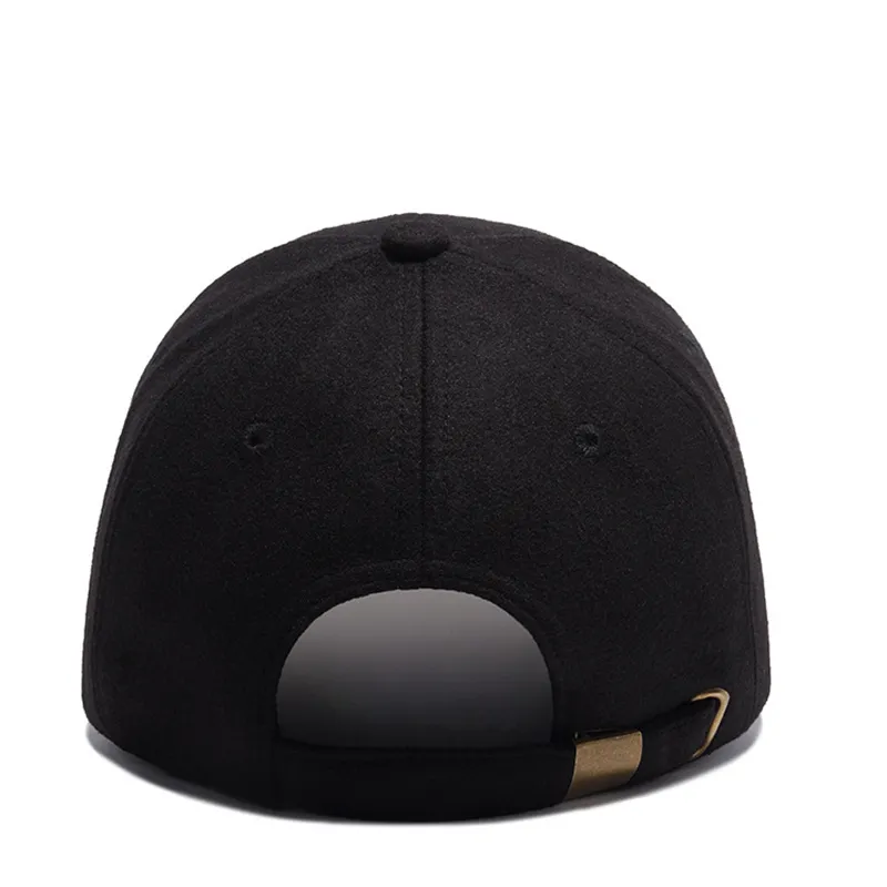Czapka czarna szara mężczyźni Big Baseball Kolor Dorosły Peaked Cap z dużym obwodem rozmiaru 55-62cm wełny Hip Hop Hat242U