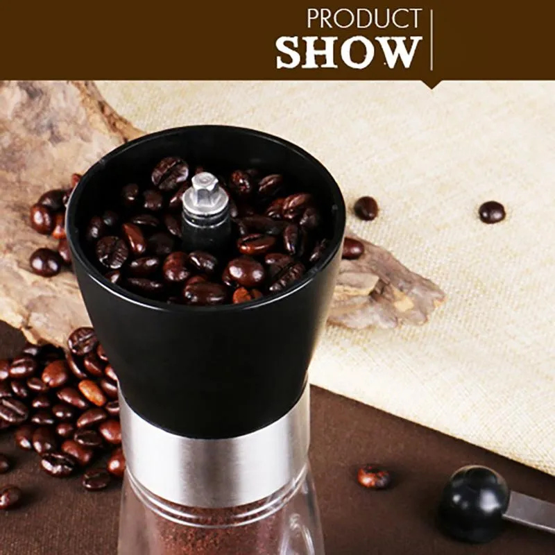 Bärbar manuell kaffebönmaskin justerbar handvev hushållskross slipmaskiner slipverktyg peppar nötter piller spice192b
