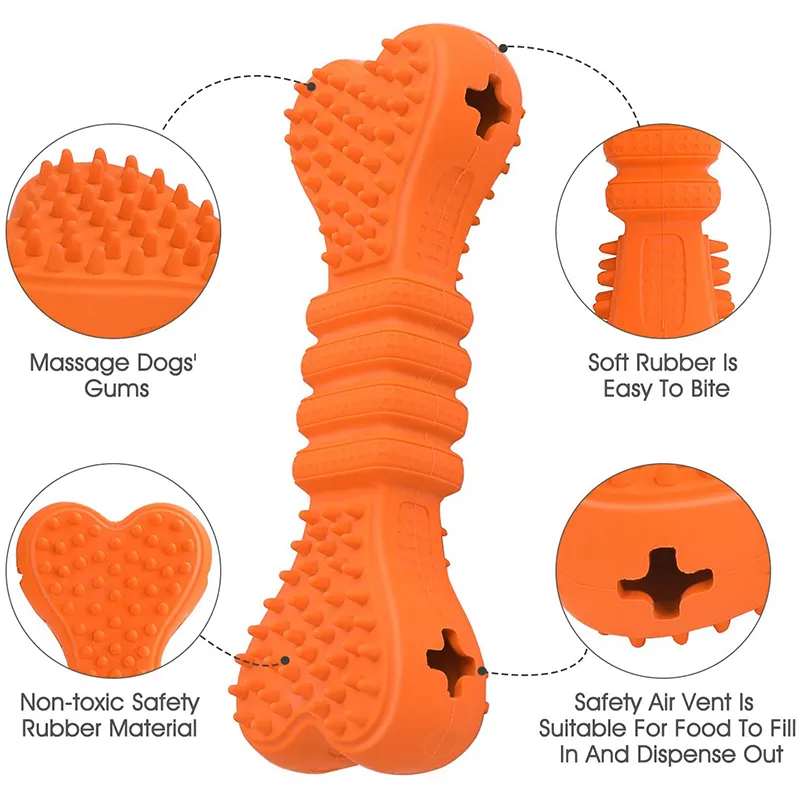 Benepaw Bite Resistent Dog Chew Toys Interactive Safe Food Dispensing Rubber Pet Leksaker för Små Medium Stora Hundar Tänder Rengöring LJ201028