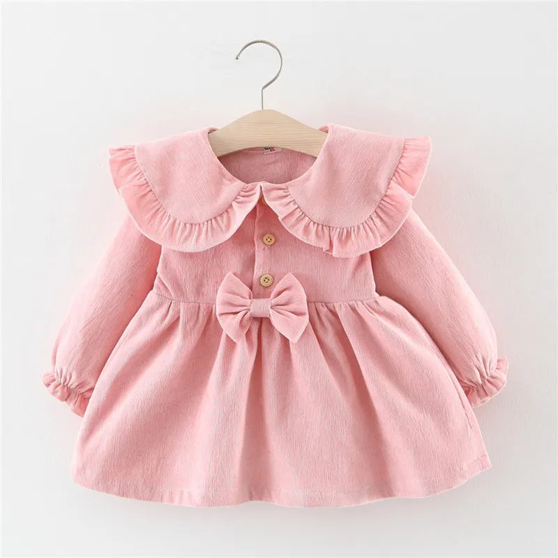 Melario Frühling Baby Mädchen Kleider Casual Erdbeere Druck Kinder Kleid Süße Langarm Kinder Kleider für Mädchen Kinder Kleidung 210412