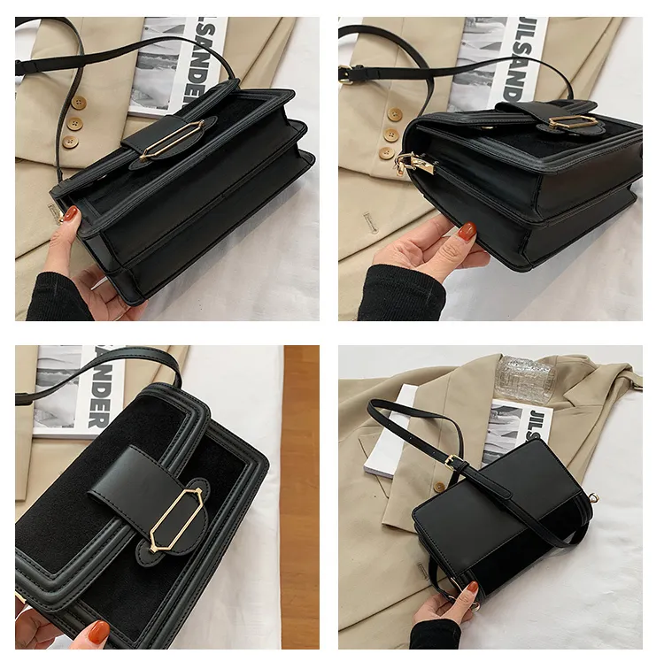 Vintage Kare Scrub Crossbody Çanta Moda Mat PU Deri kadın Tasarımcı Çanta Kilit Omuz Messenger Çanta Kadınlar için 2020 Q1206