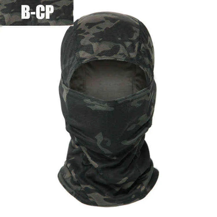 Multicam Tactical BalaClava Military Face Face Mask Protetor Capa Ciclismo Army Airsoft Caça Chapéu Camuflagem BalaClava Scarf Y1229