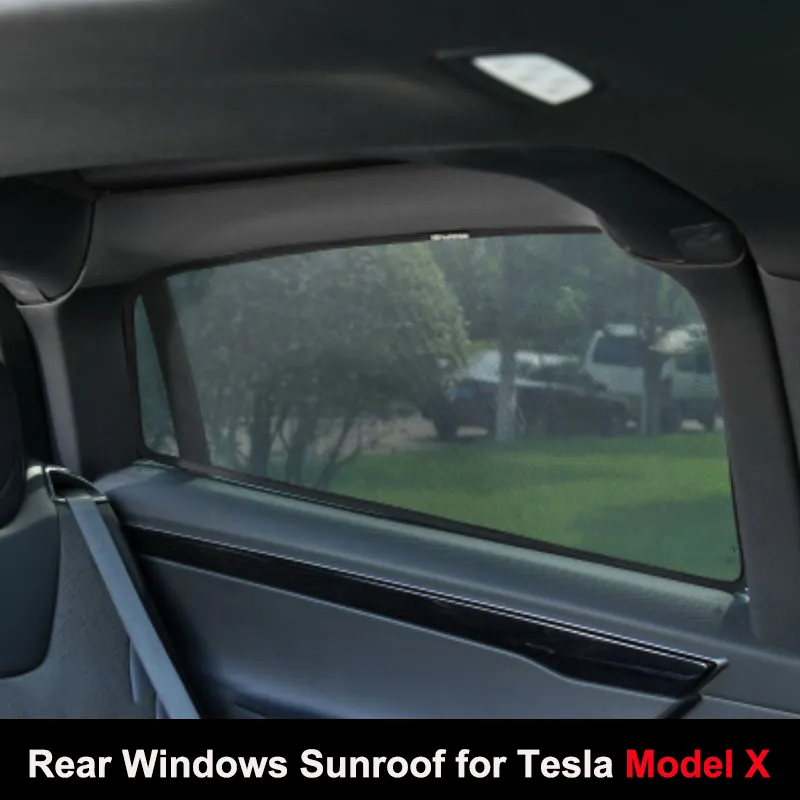 2021 Skylight Blind Shading Net For Tesla Model X Front Glass Flap Door Roof Sunshade Car Sunroof Blind UV Protection Sun Shade8926771