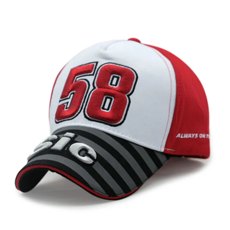 Italienisches Memento Moto GP Motorfiets Racer 58 Simoncelli San Carlo Baseballkappe Hiphop für Männer Freizeit Gorras Snapback Hats187U