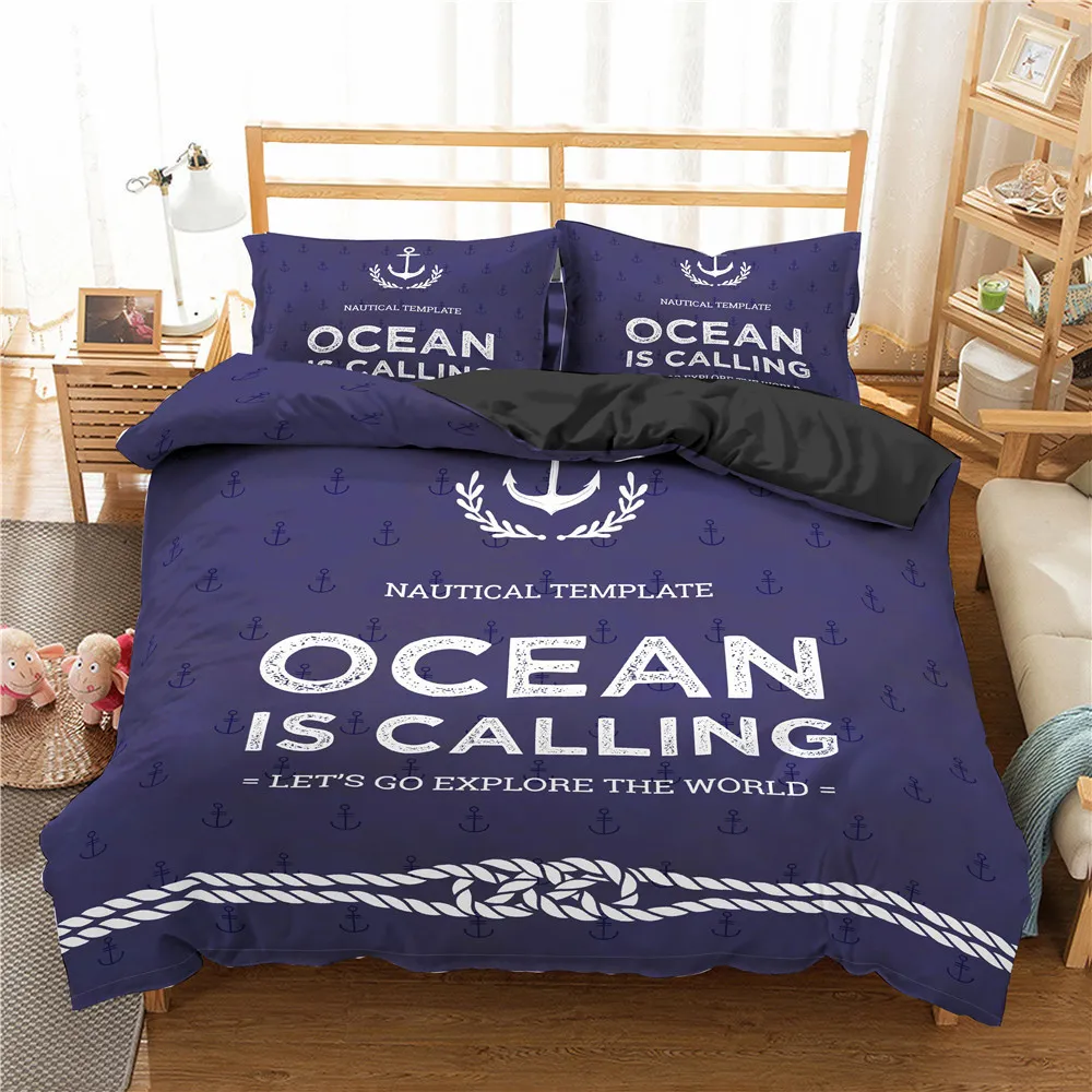 Homesky Ocean Na Oceanie Pościel Wydrukowana Kołdra Pokrywa Mikrofibra Duvet Pokrywa Królowa King Size Comforter Cover Set Bed Linen 201127