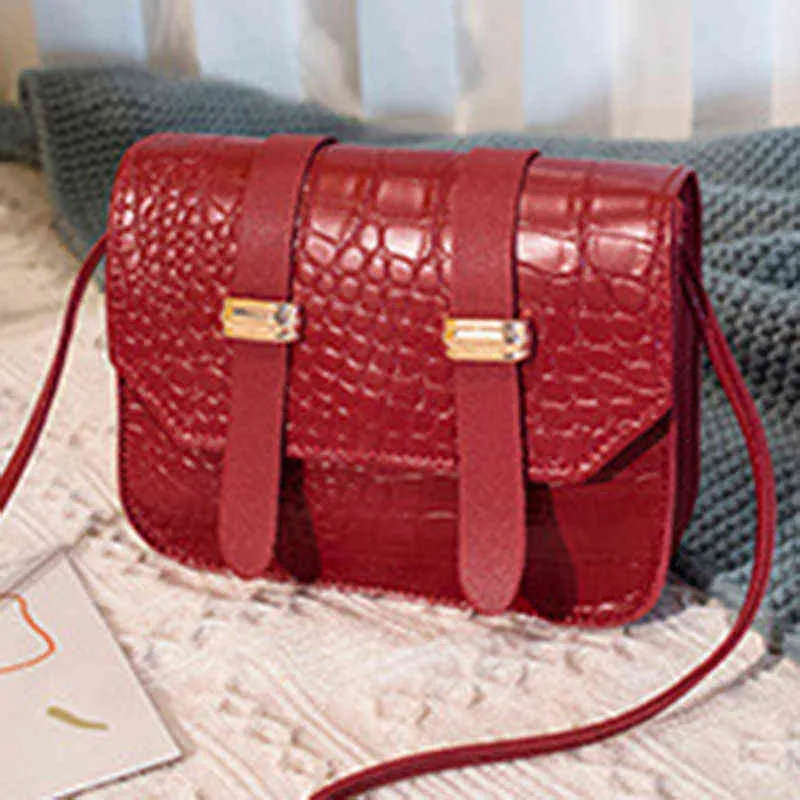 Shopping Bags 2022 Fashion Trend Women Alligator Grain Shoulder Bag Mini PU Crossbody Adjustable Magnetic Buckle Cellphone Handbags Purse 220304