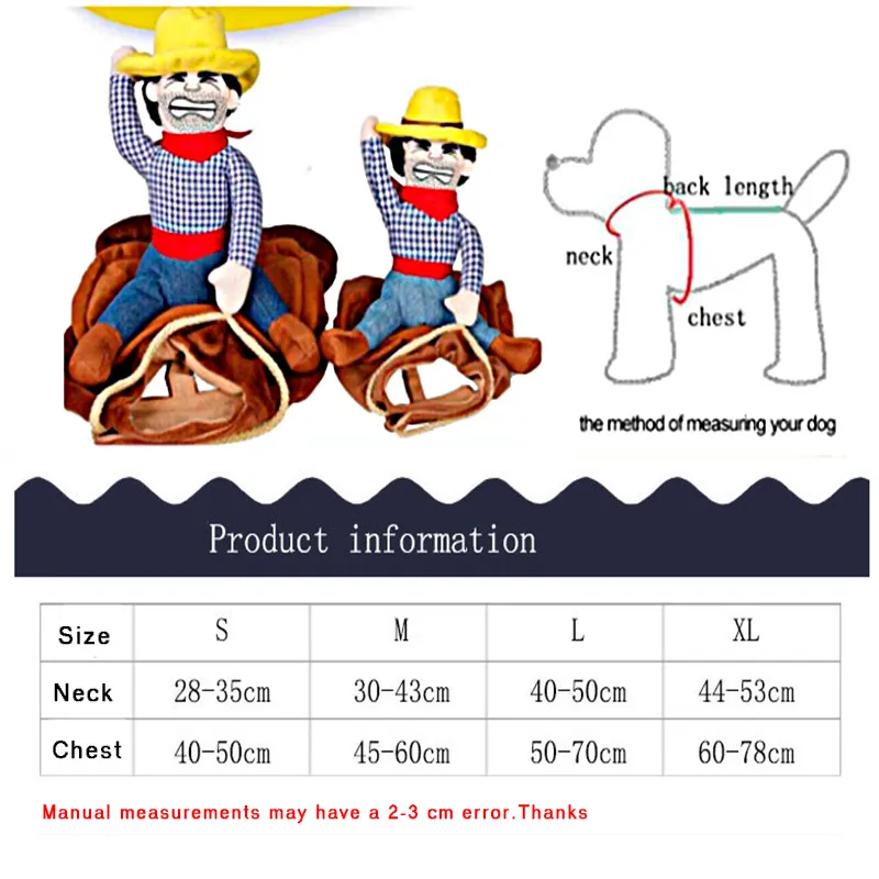 DesignerDogClothes PetsuitCowboy Rider Style Jacket Puppy Christmas Dres Costume With Hat Halloween Cosplay Coat for Dog 209018869