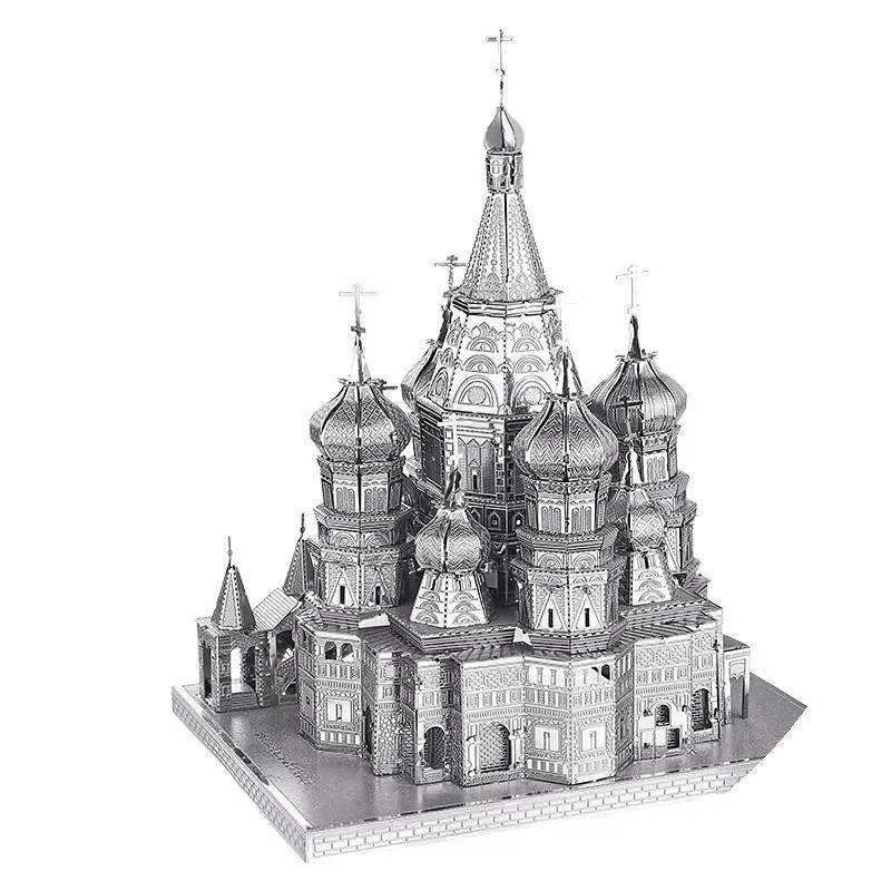 Vasily Cathedral DIY 3D Metal Puzzle Moscú Building Model Kit Laser Cutting Puzzle Niños Adultos Colección Educativa Juguete 201218