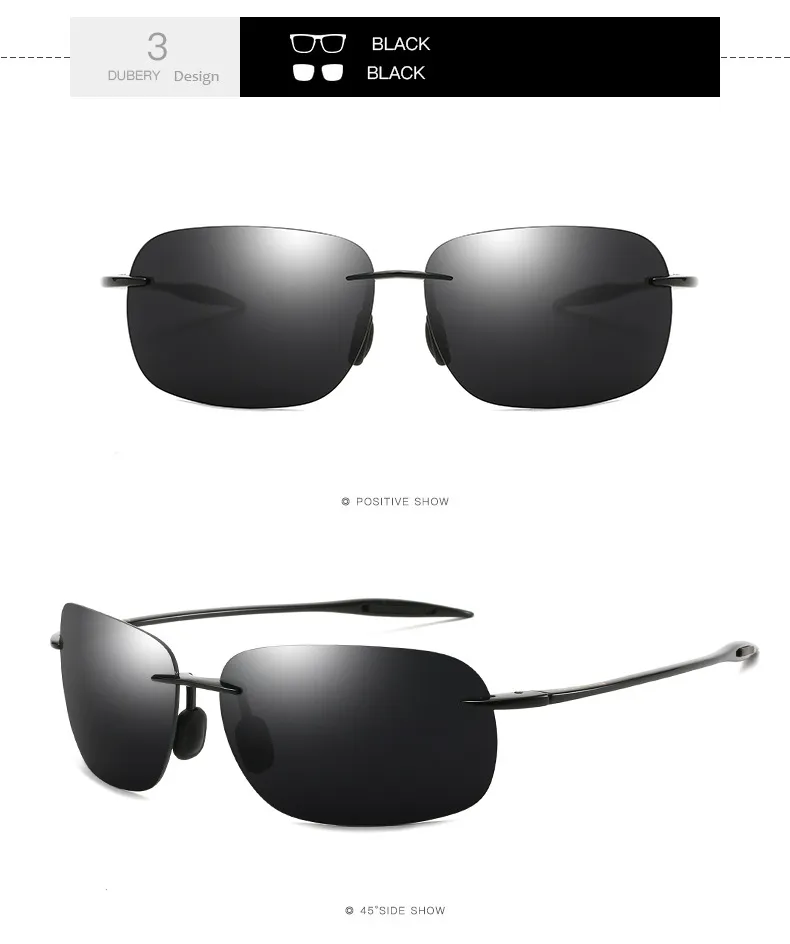 Högkvalitativ klassisk polariserad solglasögon designer män kvinnor som kör vintage mode svart sport ramlös skyddsglasögon utomhus solglas252v